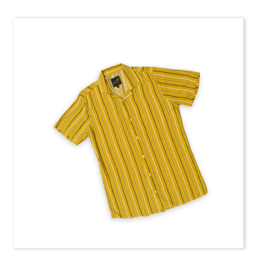 Yellow Cuban Striped Shirt - Men's