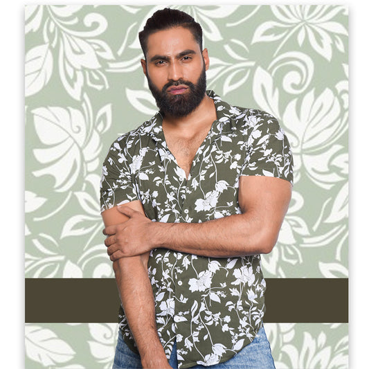 Green Floral Shirt - Men's