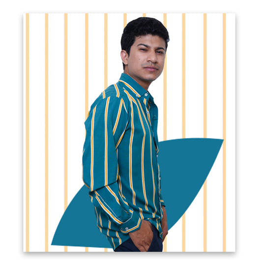 Green Line Full Sleeve Shirt - Men's