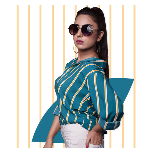 Green Line Full Sleeve Shirt - Women's